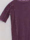 BASERANGE ruffled ribbed cotton T-shirt, Portugal BAS-TTOM3-CR-AU25-VENET PURPLE (TTO3-RB-000)
